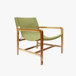 leather sling chair olive green