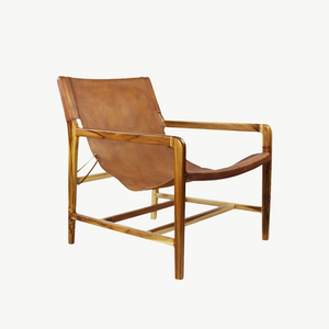 Tan Leather Sling Chair Armchair