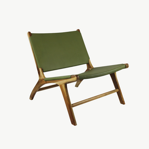 leather occasional chair in olive green 