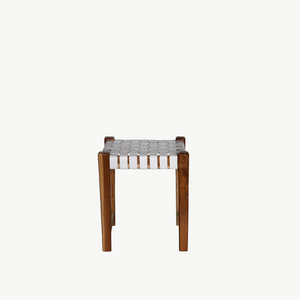 woven leather side table stool