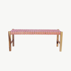 Bench Seat Leather strapping Pink