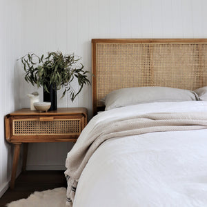 Alva Rattan Bedside Table | Timber Side Table | Coco Unika